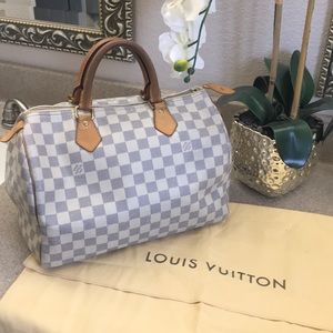💯 Authentic Louis Vuitton Speedy 30 Damier Azur